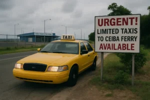 Urgent! Limited Taxis to Ceiba Ferry Available