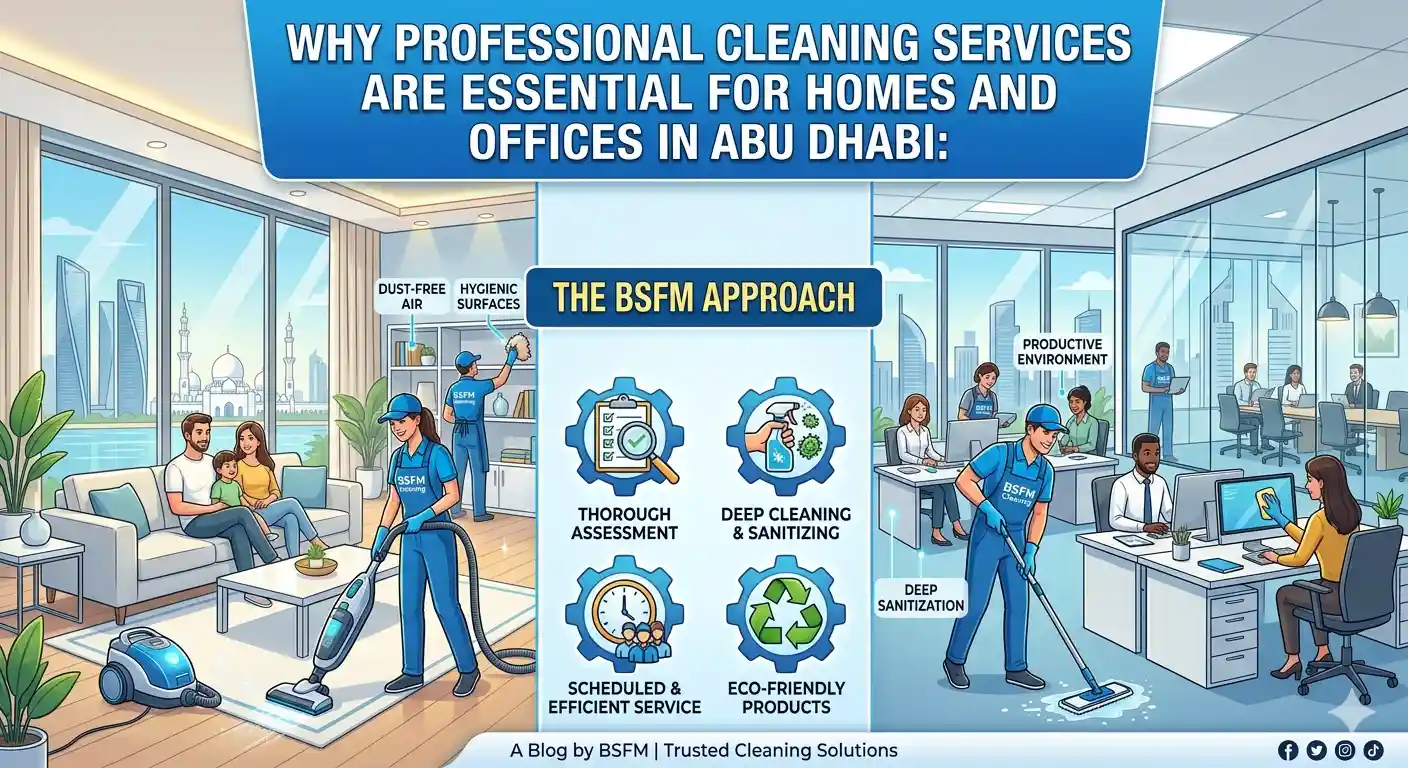 Why Professional Cleaning Services Are Essential for Homes and Offices in Abu Dhabi: The BSFM Approach